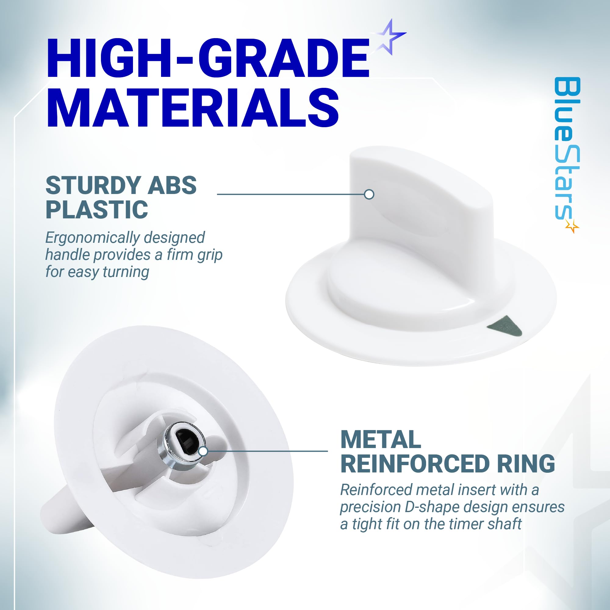 BlueStars WE1M652 Dryer Timer Control Knob with Upgraded Metal Ring - Compatible with Hotpoint HTDX100EM8WW HTDX100ED6WW HTDX100EM6WW HTDX100GM8WW HTDX100ED2WW GE Dryers 1264289 AP3995164 PS1482196 - Image 8