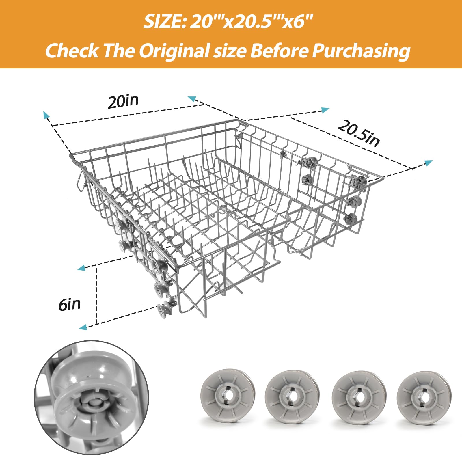 ใ๐ฎ๐ฌ๐ฎ๐ฒ ๐๐ฅ๐๐ง๐๐๐๐ใDishwasher DD82-01385B A/S Assembly-Middle Dishrack (20.5''W*20''D), Center Dishrack (With Dishrack Rollers) - Fit for Samsung Dishwasher Parts DW80R2031/DW80M2020US Series - Image 3