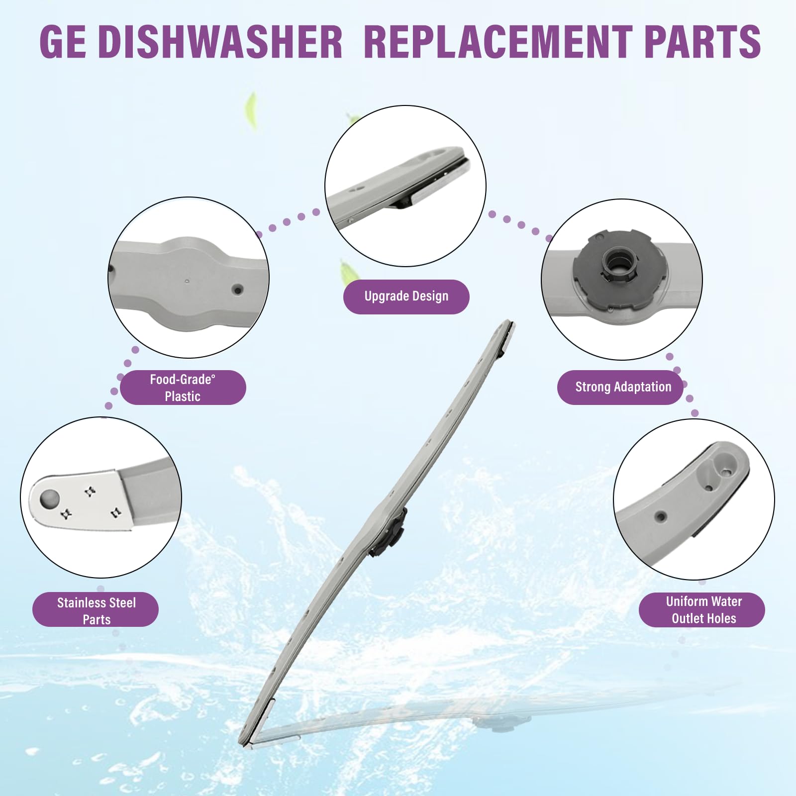 1PCS-WD22X27724 WD22X33499 Dishwasher Lower Spray Arm Assembly Fits for GE Dishwasher Lower Spray Arm - Compatible Replaces AP7014276 WD22X26621 WD22X10091 GDF550PSR3SS GDF540HGD2BB Spray Arm Assembly - Image 6