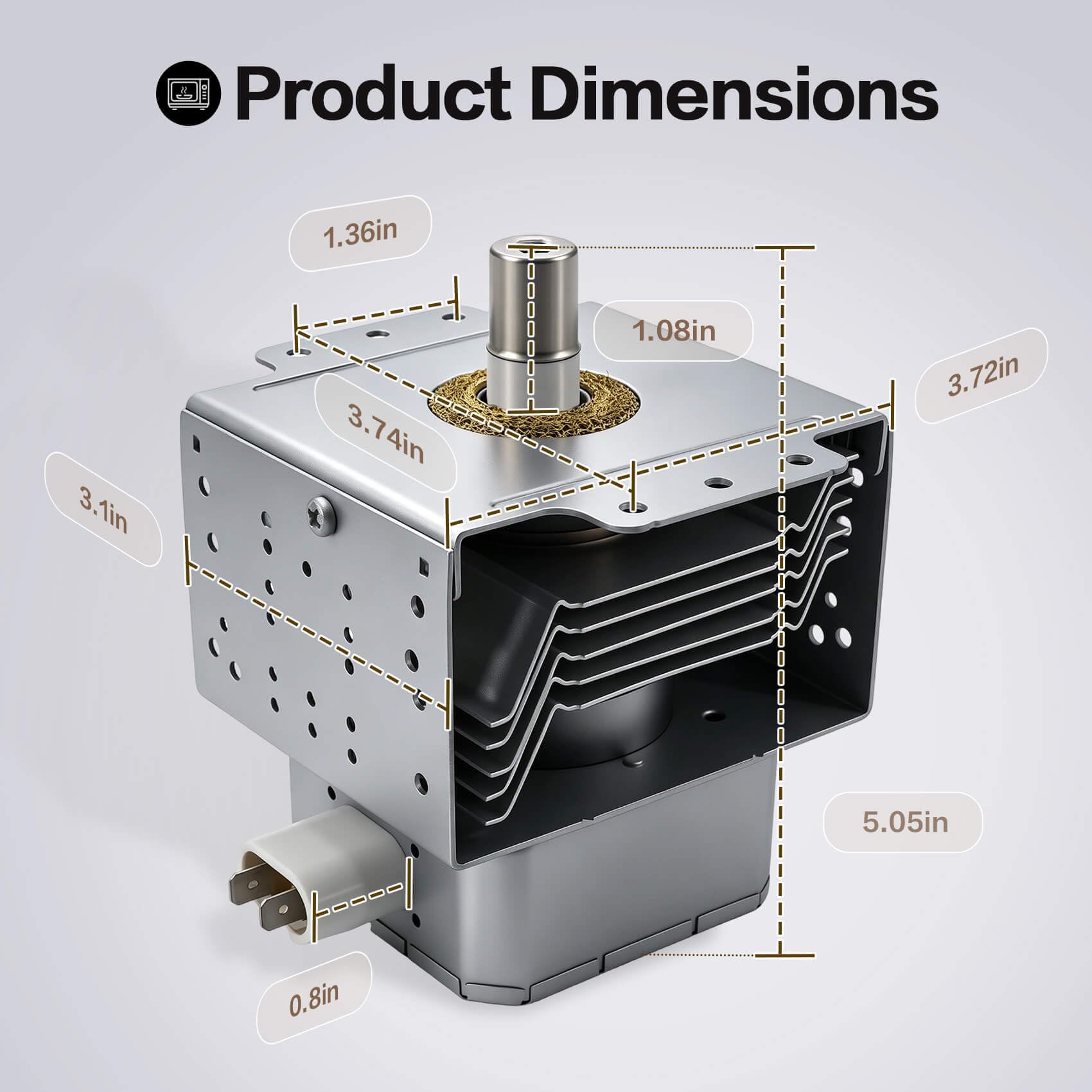 WB27X10682 2M319J RM269 Magnetron Compatible with GE Microwave Oven - Image 5