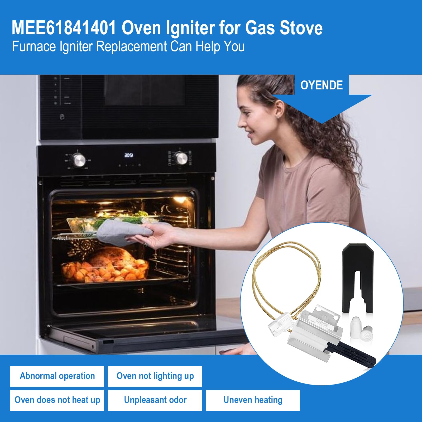 Upgrade MEE61841401 Gas Range Oven Igniter, for LG Oven Igniter Replacement(LRG, LSS, LDG, LSG, LTG), for LG Gas Ranges Igniter, Replaces MEE61841403 MEE63084901 Oven Igniter for Gas Stove. - Image 5