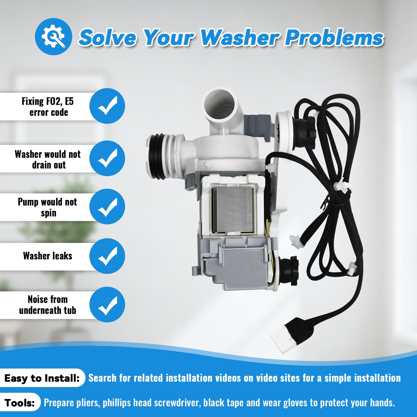 DC97-19289F DC97-19289B PX3516-01 DC97-19289A Washer Drain Pump Assembly - Image 4