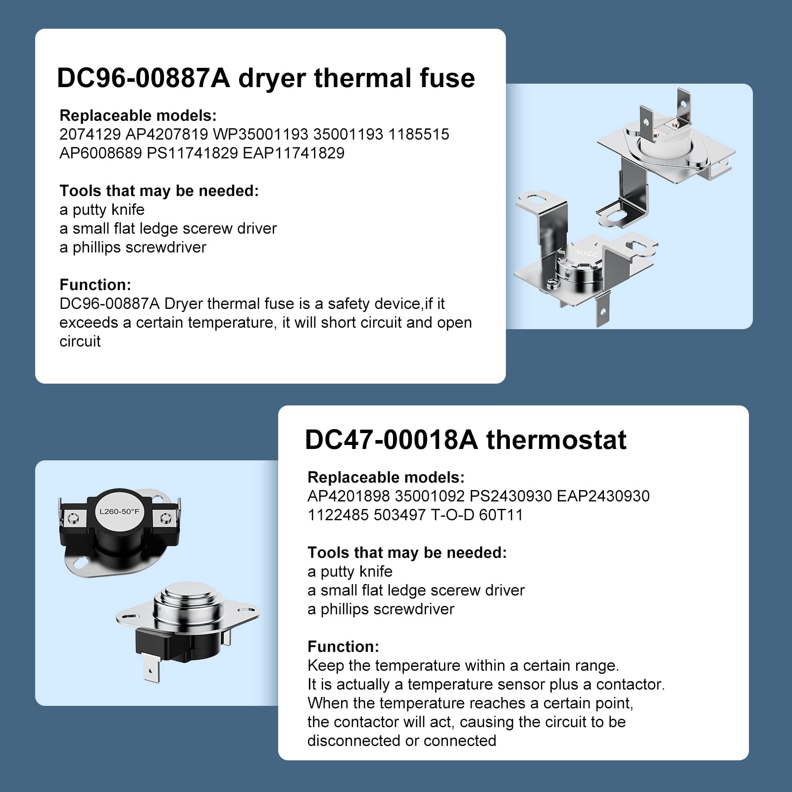 DC97-14486A Heating Element Dryer Replacement Compatible with Samsung dryer - Image 3