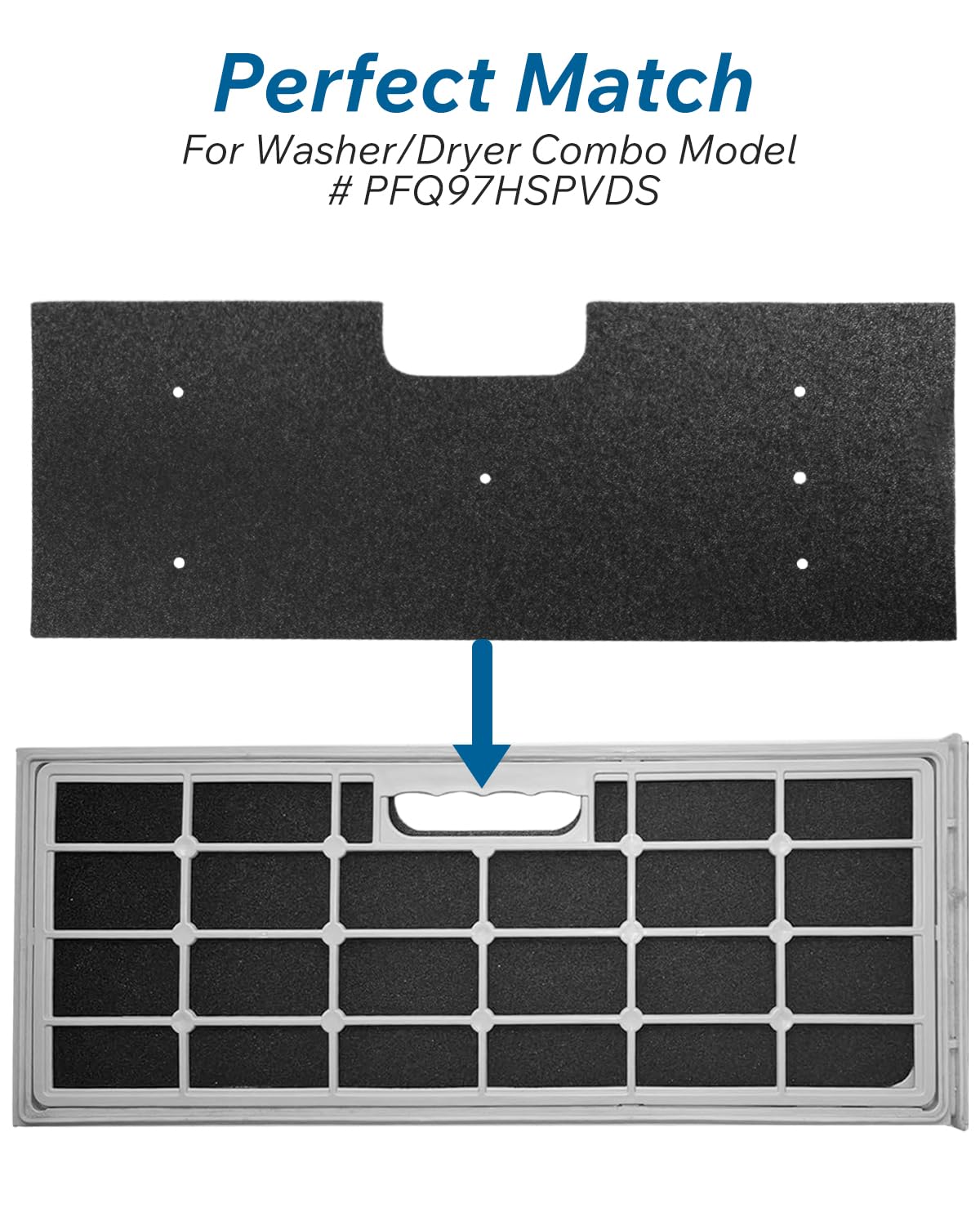WH01X35719 Lint Filter 4-Pack - for GE Profile Washer Dryer Combo - Hand Washable and Reusable - for Models: PFQ97HSPVDS - Dryer Lint Filter Replacement - All In One Washer Dryer Combo Filter - Image 5