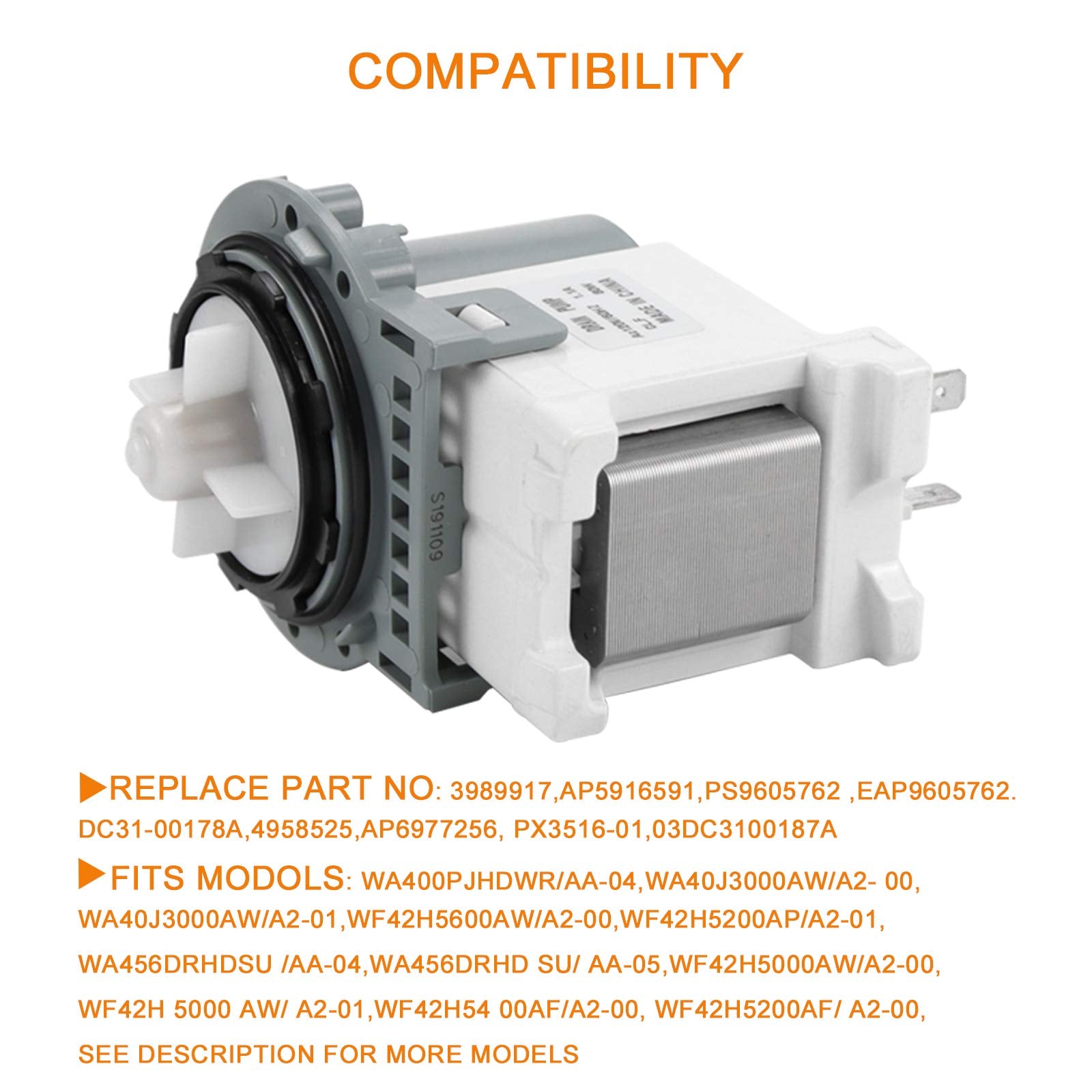 DC31-00178A DC31-00187A PX3516-01 Washer Drain Pump for Samsung Washing Machine - Replaces DC31-00178D B35-3a 5 Year Warranty - Image 4