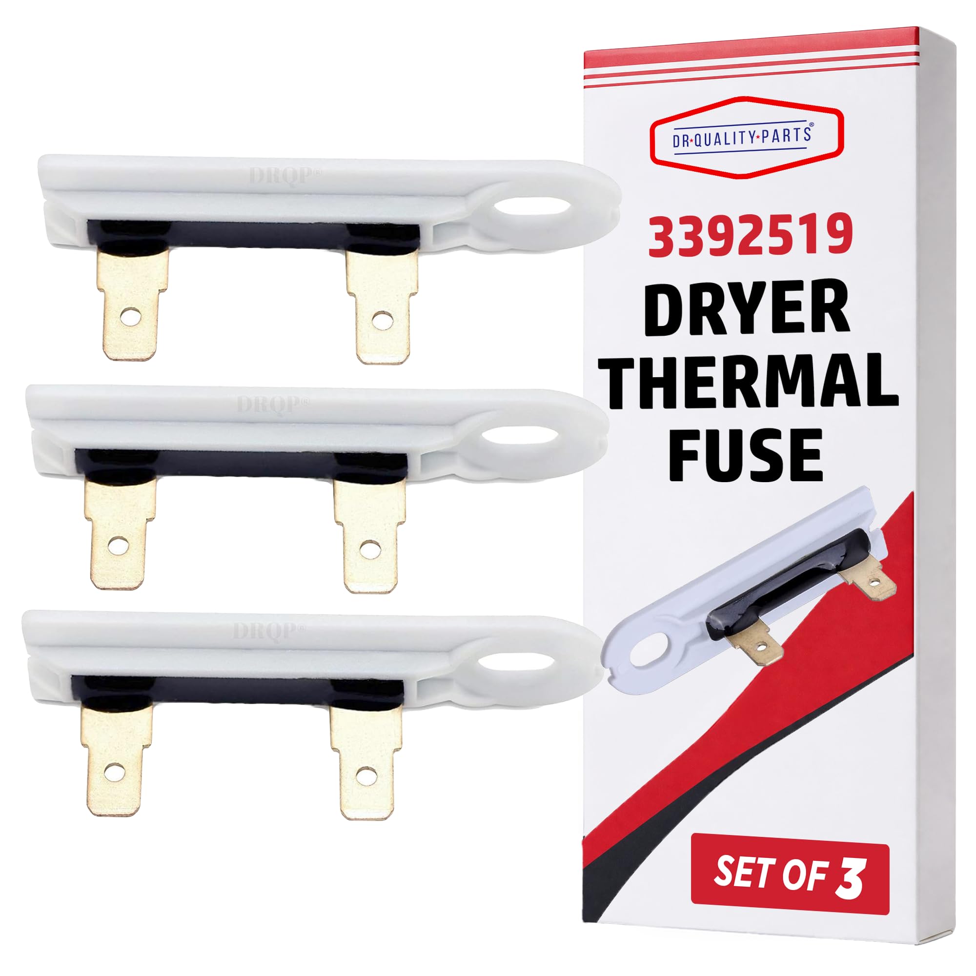 Dr Quality Parts 3392519 Dryer Thermal Fuse Set of 3, for Whirlpool Dryer