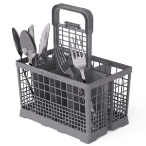 NATIKON Universal Dishwasher Utensils Silverware Cutlery Basket Compatible with Maytag, Samsung, Kenmore,GE, Bosch, Whirlpool, KitchenAid and Many More (Gray)
