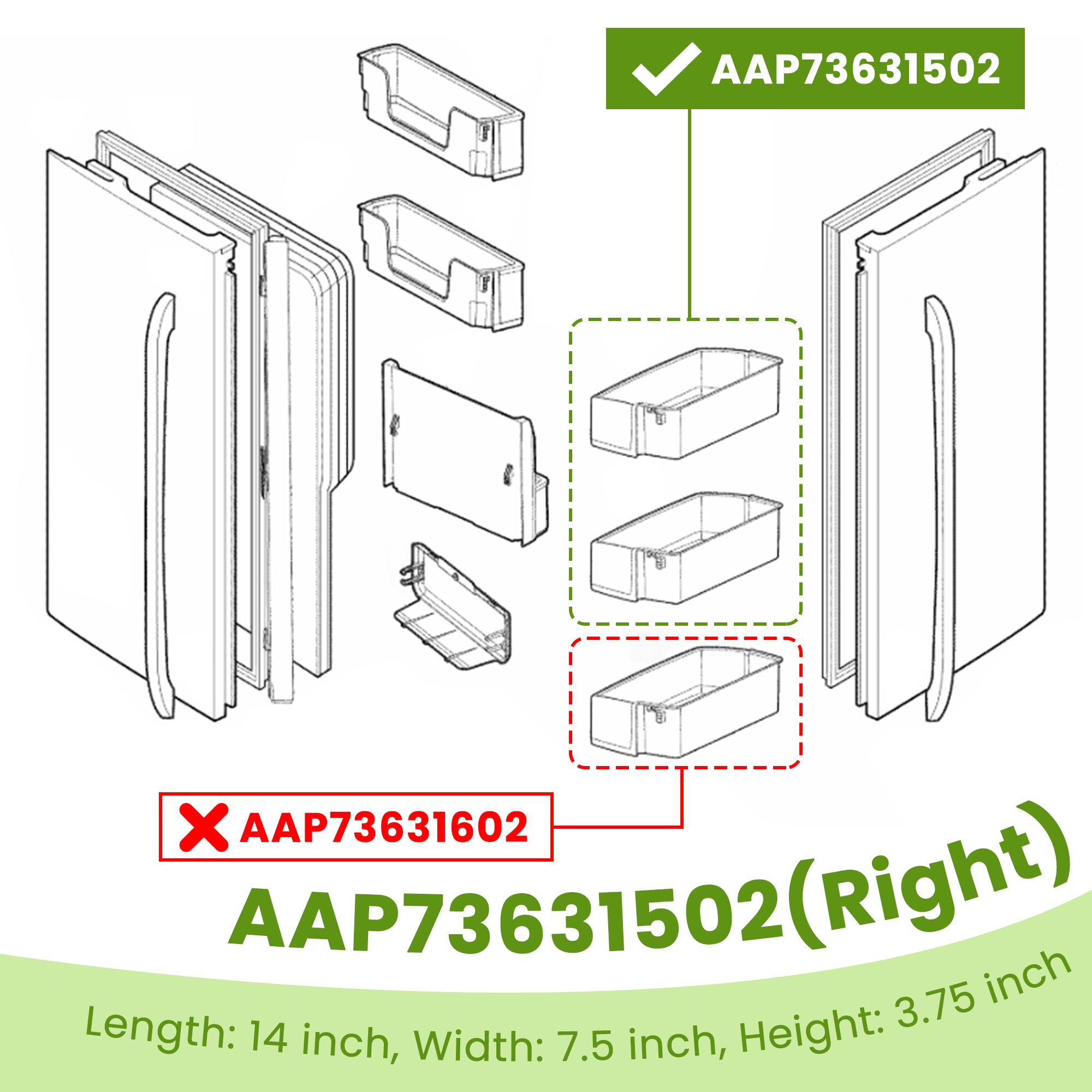 AAP73631502 LG Refrigerator Shelf Replacement (RIGHT) BY AMI PARTS