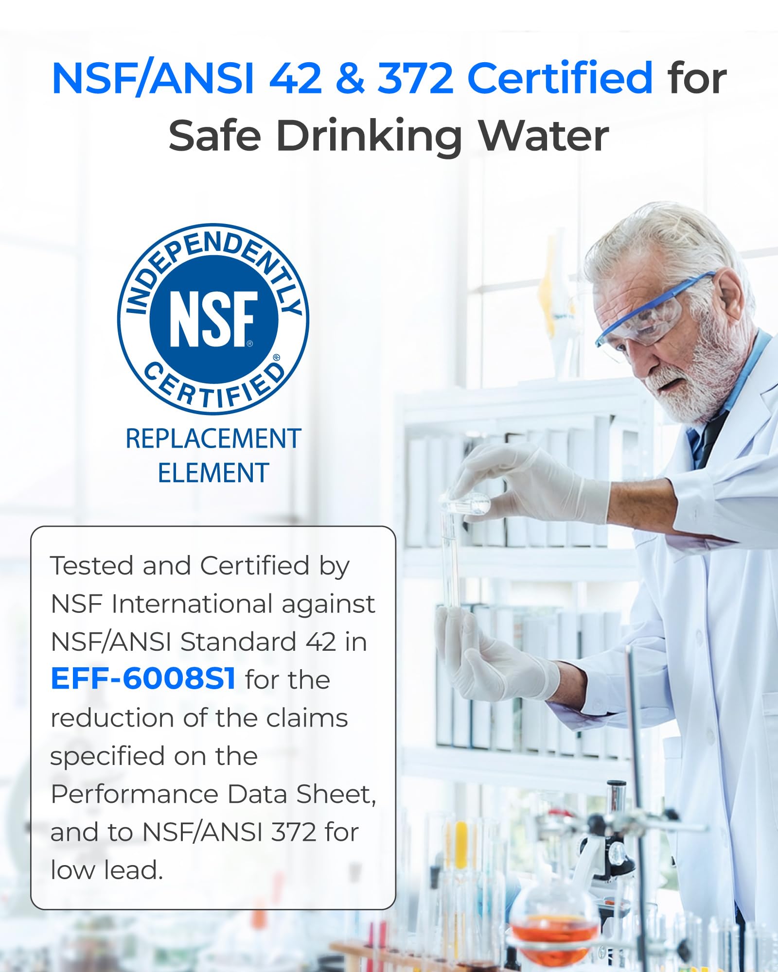 Waterdrop EDR3RXD1 Replacement for Everydrop® Filter 3, 4396841, 4396710, Kenmore® 46-9083, 46-9030, WD-F08 Refrigerator Water Filter, 3 Filters - Image 6