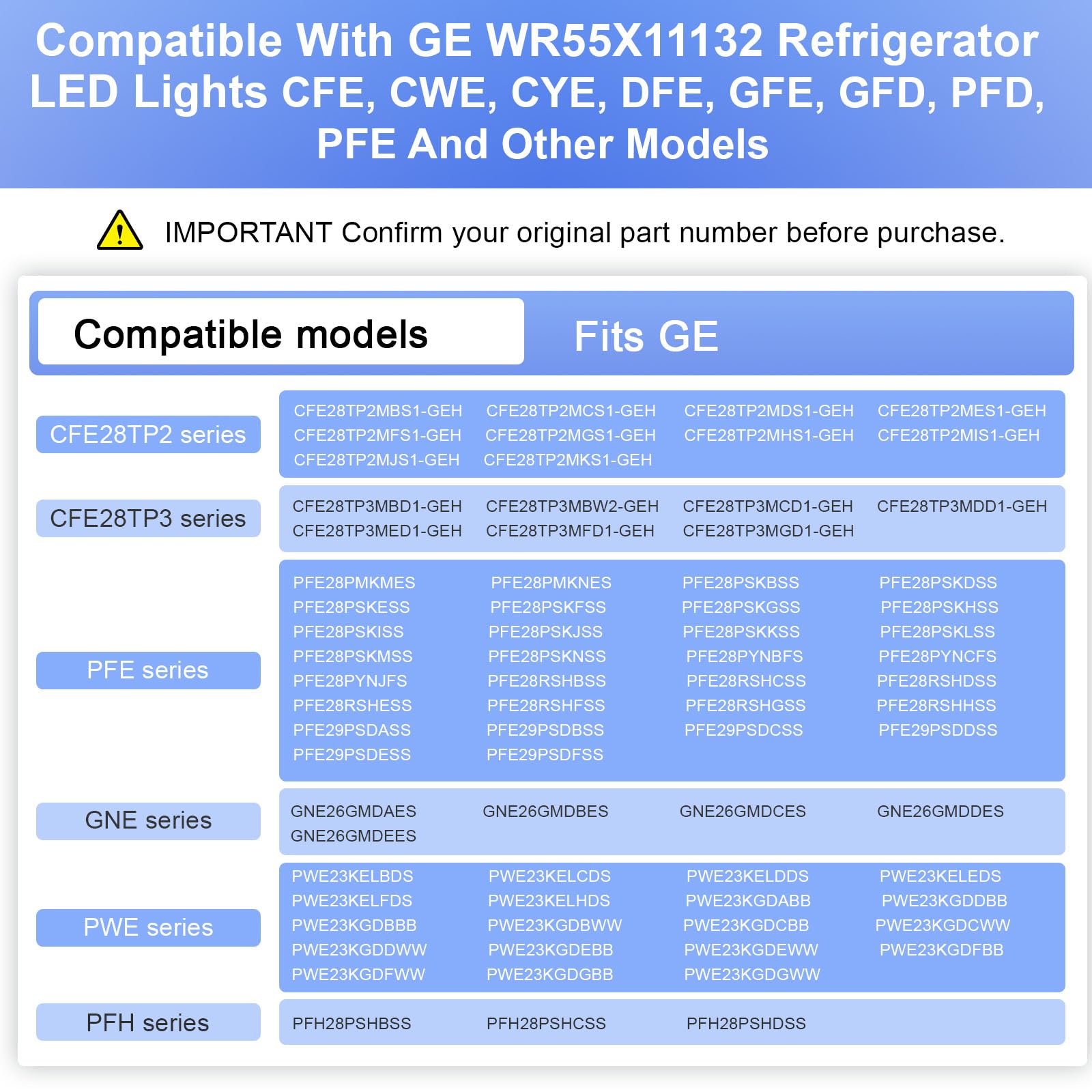WR55X11132 WR55X25754 for GE Refrigerator LED Light Assembly Replacement - Image 6