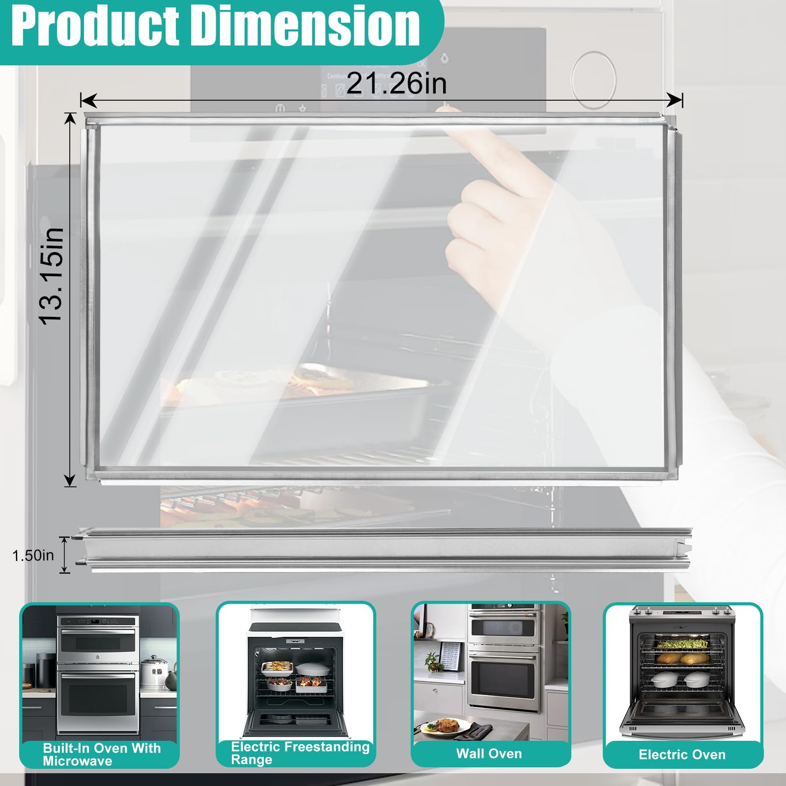 WB56X22160 Range Oven Inner Door Glass, Window Pack Assembly, Double-Layer Glass, Replacement part number: WB55T10154, WB56T10152, WB56X26391, 3379163, Compatible for GE Range/Electric Oven/Wall Oven - Image 5