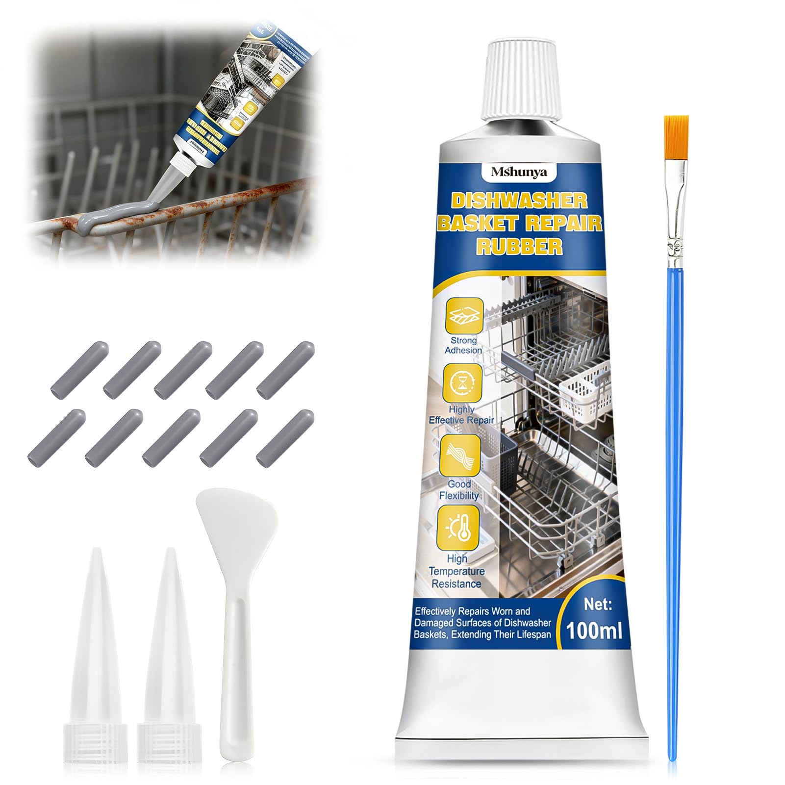 3.38 Oz Dishwasher Rack Repair Kit, High Low Temperature Pressure Resistant