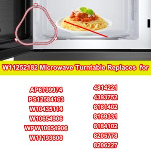 7.48 in W11252182 Microwave Turntable Support Ring,Glass Tray Support Replacement Part,Fit for Whirlpool Maytag Microwaves,Replaces 8206227,W10435114