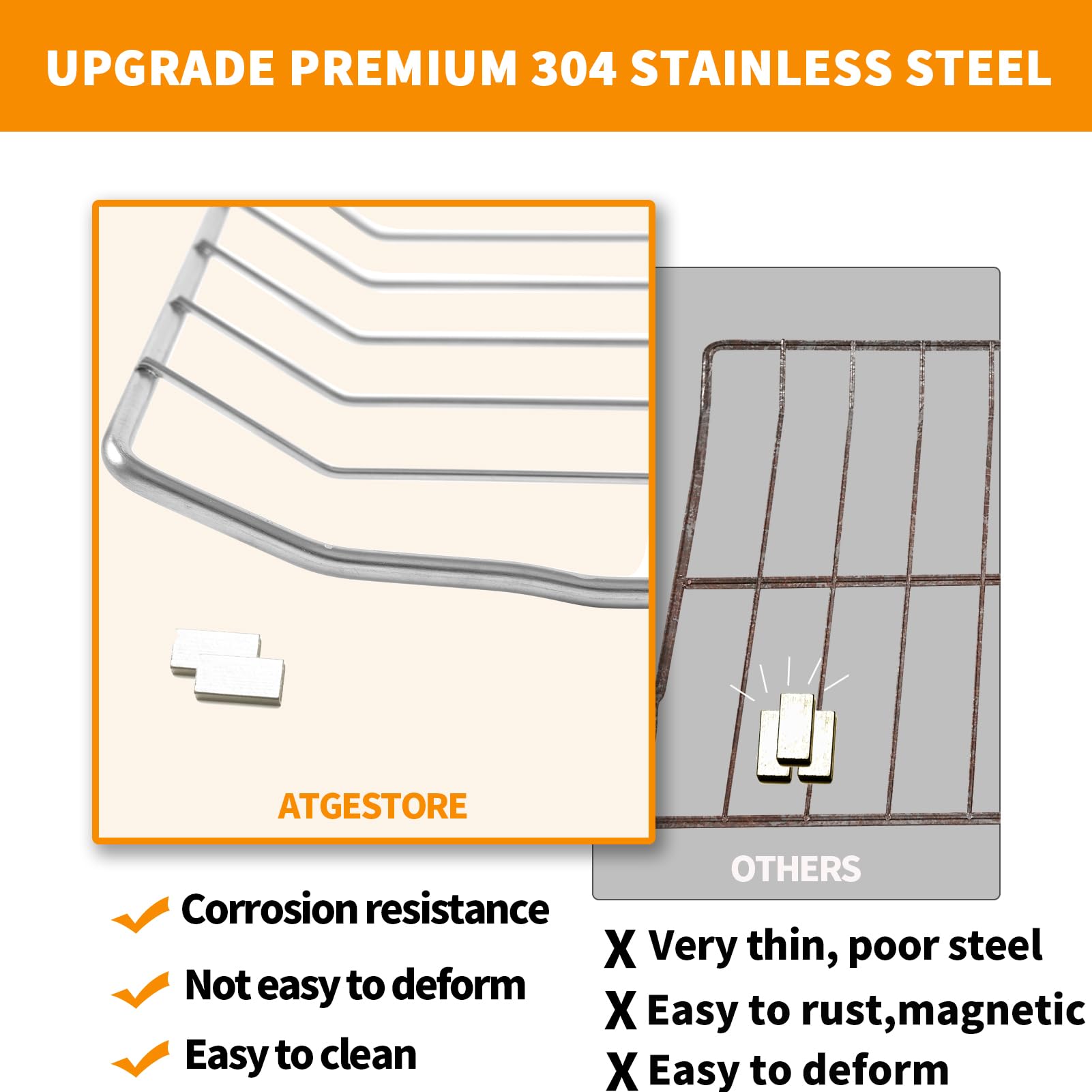 304 Stainless Steel WB48T10095 Oven Rack Replacement for GE Hotpoint Stove Oven Parts 23.75" x 17.5" GE Profile Spectra XL44 Gas Range Oven Rack Roster Rack-flat Convection Oven Wire Rack Oven Shelf - Image 4