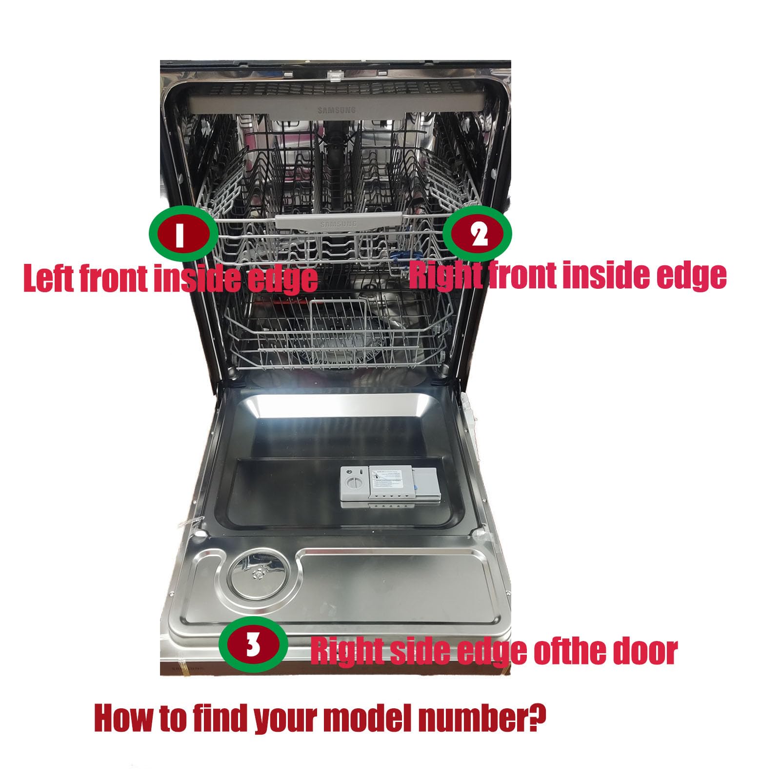 DD82-01385B A/S Middle Dishwasher Rack Replacement for Samsung DW80R2031US, DW80R2031UG, DW80N3030US, DW80N3030UB, DW80N3030UW, DW80M2020US Series– 21.6”x20.8” Upper/Center Dishrack Assembly - Image 4