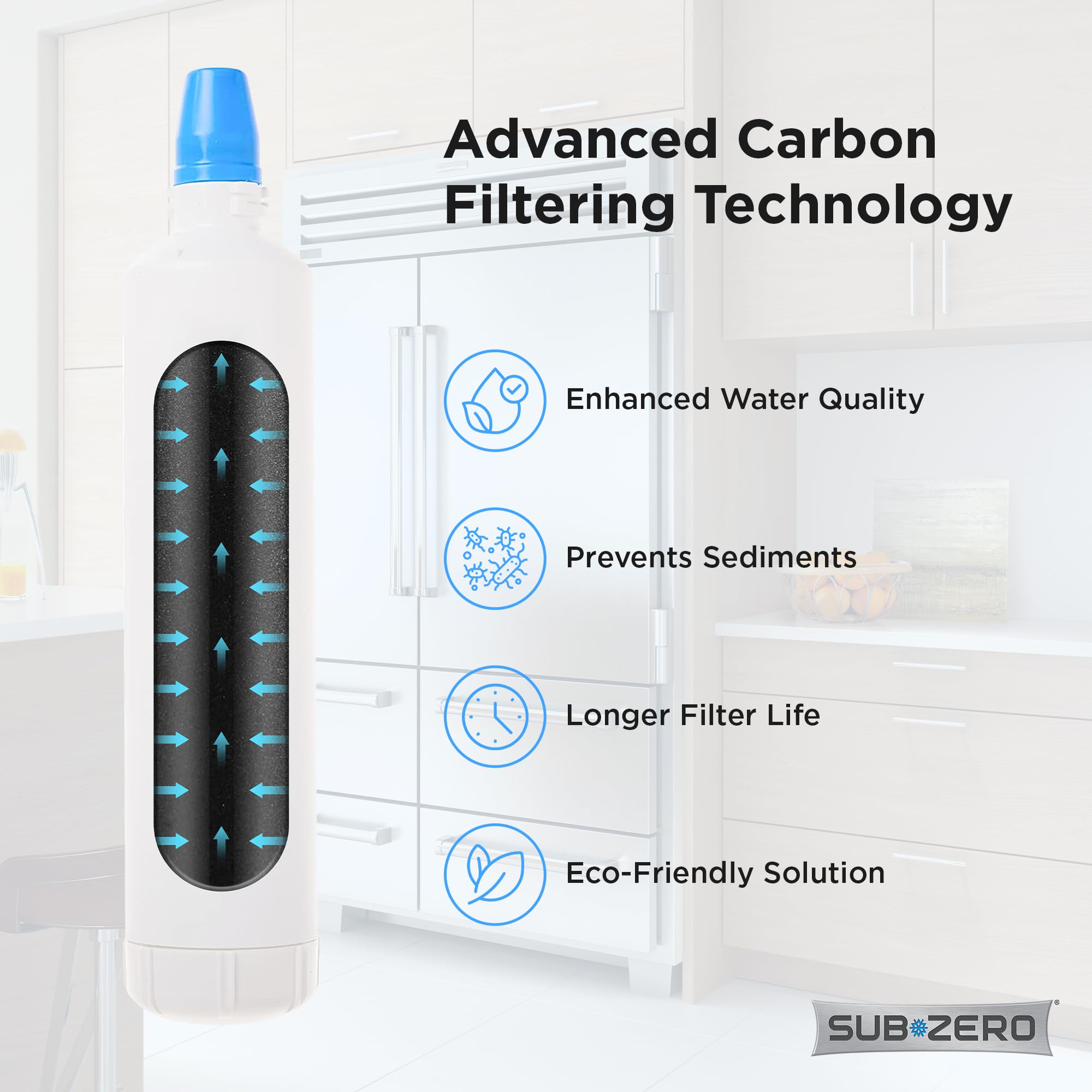 Sub-Zero Refrigerator Replacement Water and Air Filter Combo Pack 4204490 7007067 - Image 5