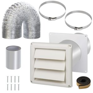 4 Inch Dryer Vent Kit with Hose/Duct Connector/Wall Plate,9ps Duct Vent Kit
