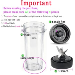 [UPGRADE] Small 3.35inch 6-Fin Male Blender Blade Replacement Parts for Nutri Ninja Blender BL660 BL770 BL780 BL740