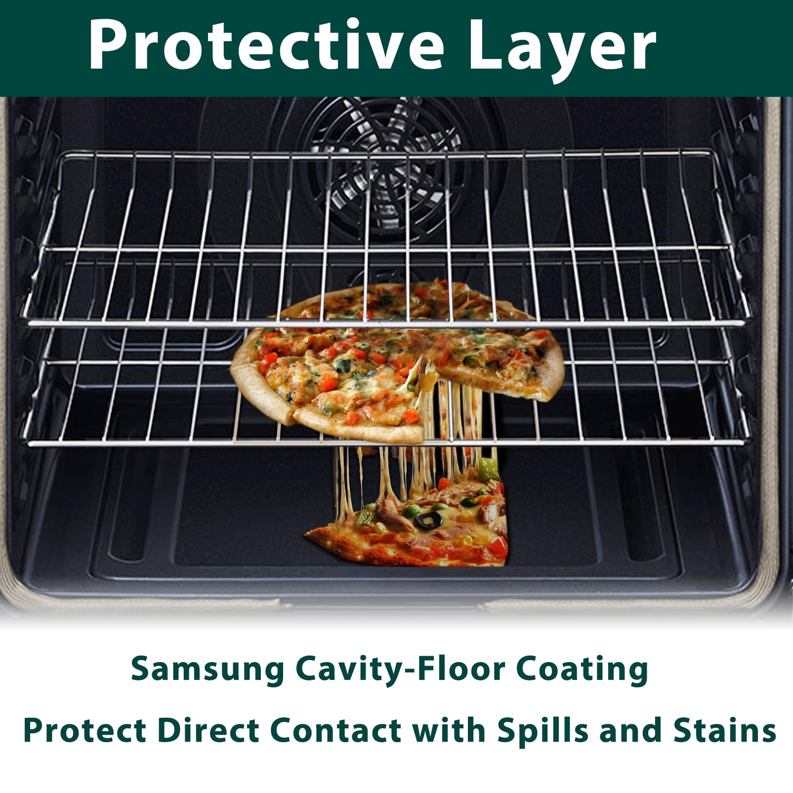 DG61-00570A Oven Bottom Liner Replacement Parts for Samsung Gas Range Liners Bottom Plate Floor Samsung NX58R5601SS/AA NX58M6630SS/AA Convection Oven Cavity-Floor Coating Bottom Pan Tray 1 Pcs - Image 4