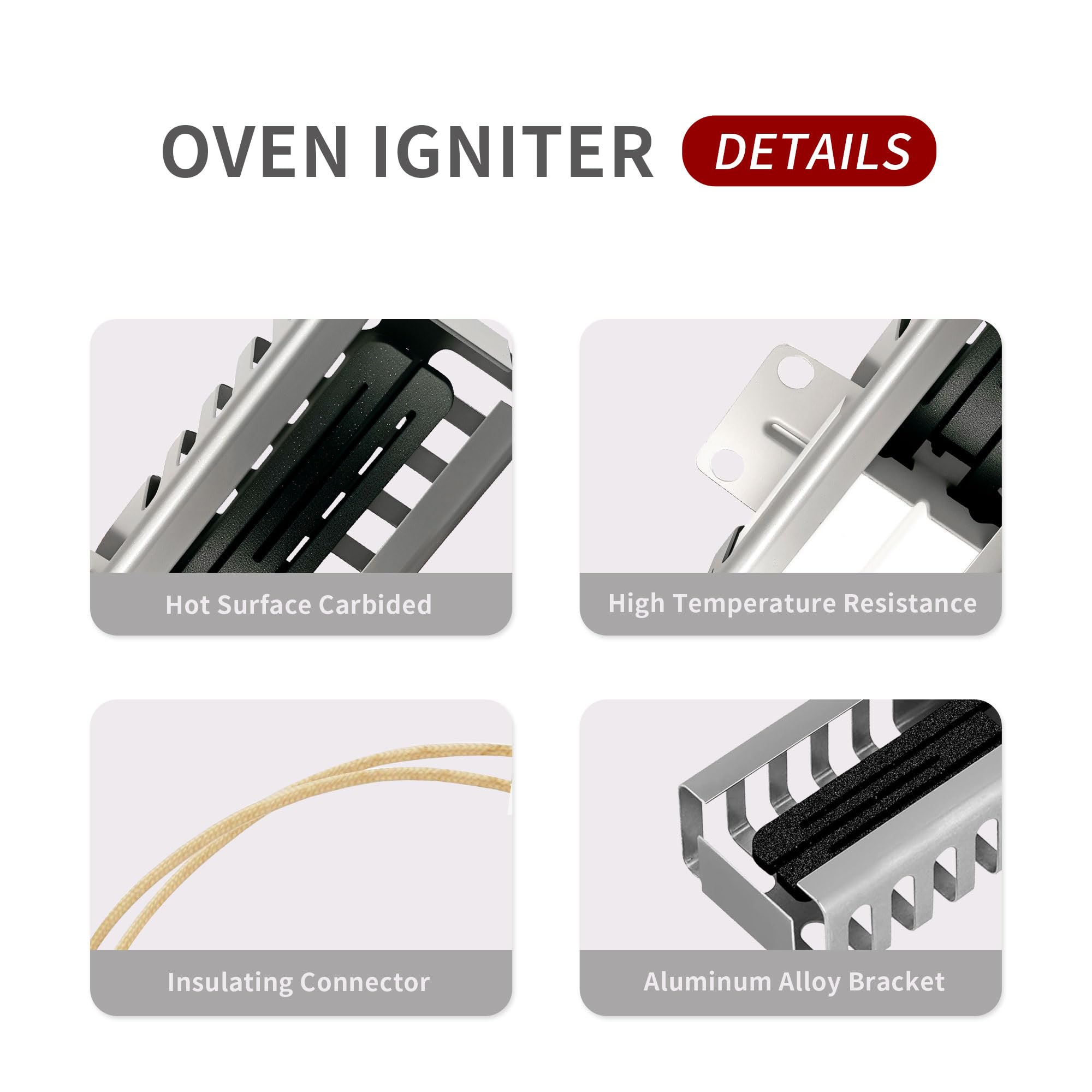 GEIparts WB13K21 Oven Igniter for Gas Stove, Replacement Parts for Range, Replace 5303935066, WB13K0021, WB13T10045, WB13K10026, IG9998, 501A, PS231280, AP2020569 Ignitors - Image 3