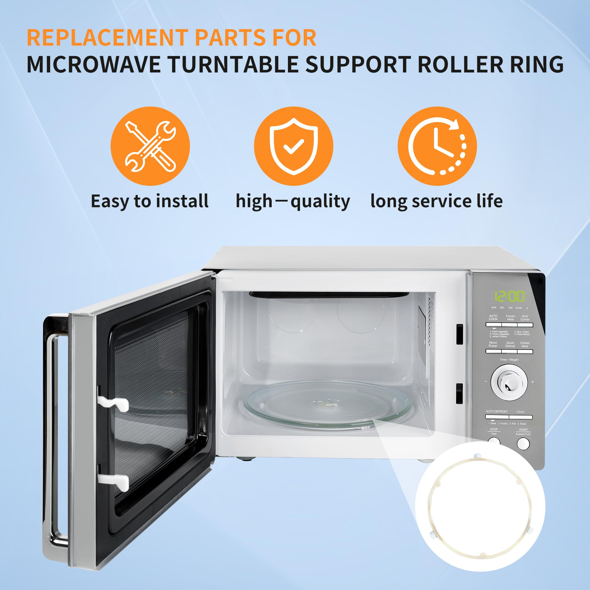 1 Pack 5304509438 WB06X10818 8.5 in Microwave Turntable Support Roller Ring Replacement Part for GE, Samsung, Frigidaire,Replace WB06X10625, DE92-90495A, 5304464115 - Image 3