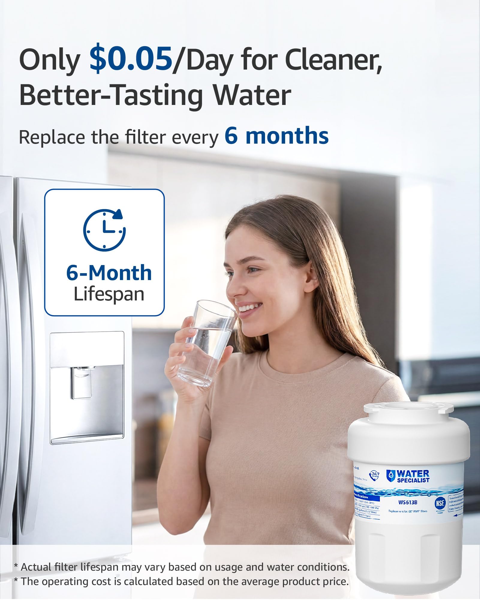 Waterspecialist WS613B Water Filter, Replacement for GE® MWF®, 3 Pack - Image 4