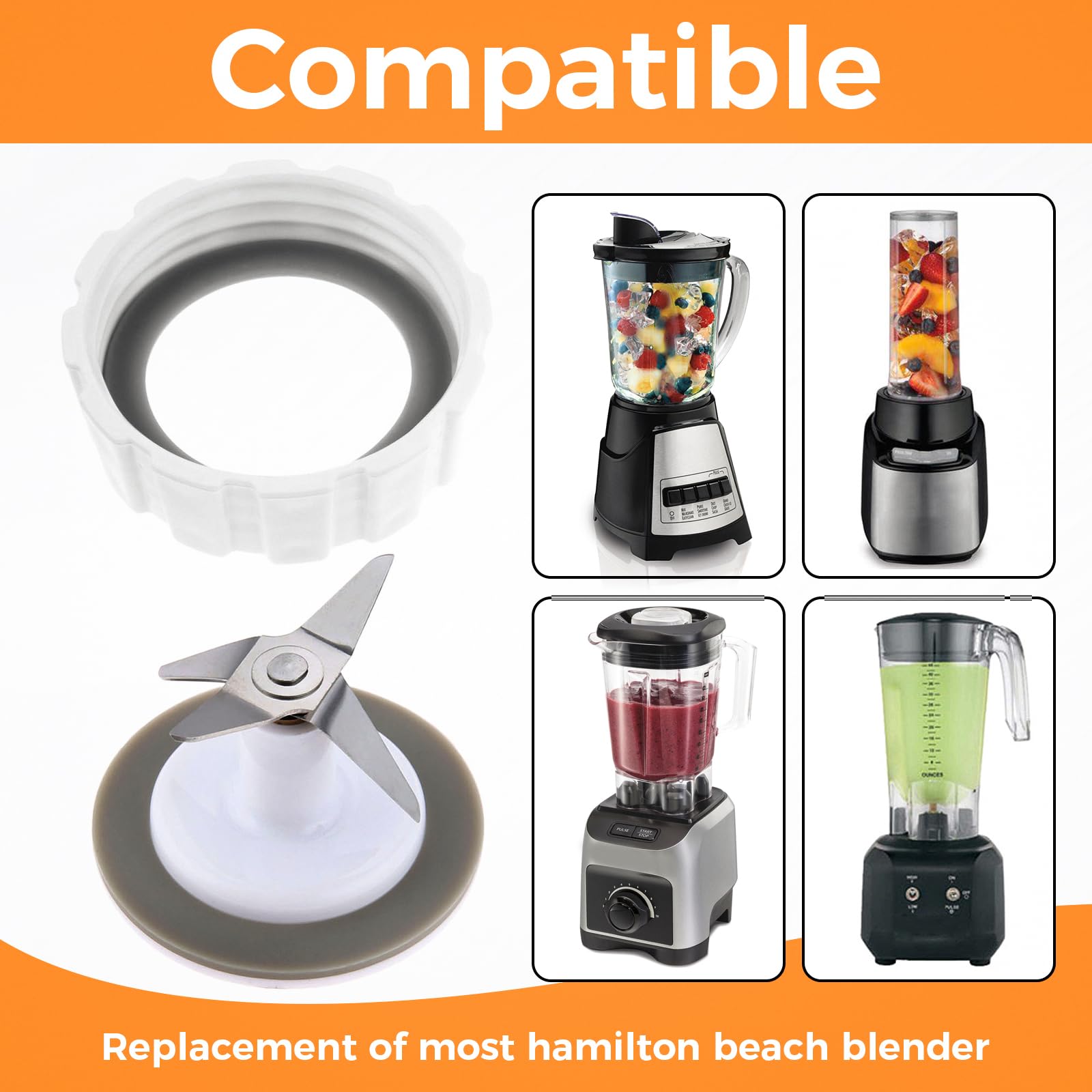 Replacement for Hamilton Beach Blender Blade Base Bottom Screw Cap Gasket