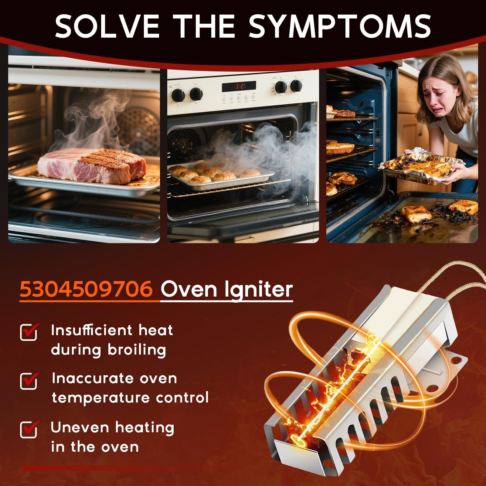 5304509706 Oven Igniter Fit for Frigidaire Gas Oven - Image 8