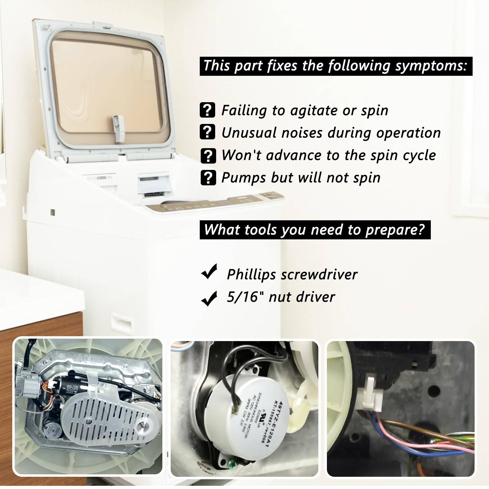 ZNTVW W10913953 W11481722 49tyz-e120a1 Washer Shifter Actuator - Image 3