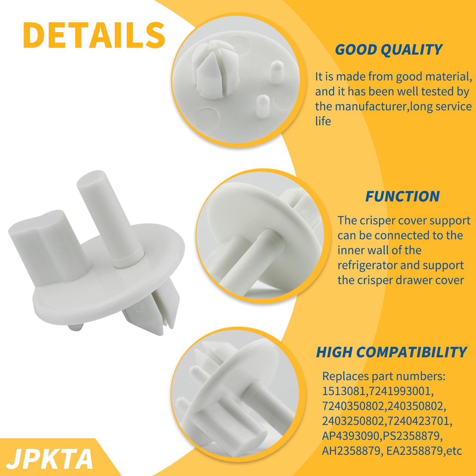 4 Pcs 241993101 Crisper Shelf Cover Support Refrigerator Shelf Support Replacement Part Compatible with Frigidaire Kenmore Refrigerators Replaces for 240350802 1513081 AP4393090 PS2358879 AH2358879