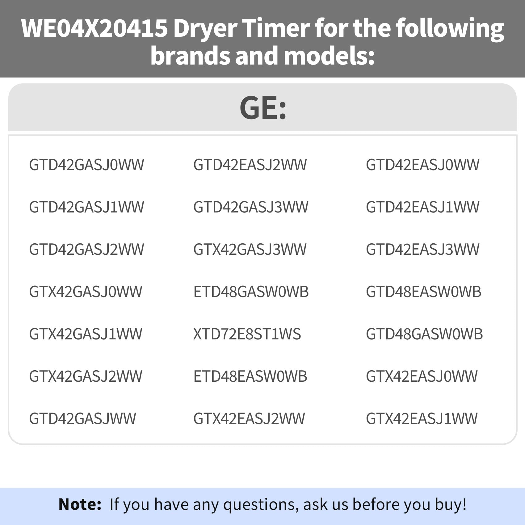 WE04X24550 TMD14M30 234D2377P004 Dryer Timer Compatible with GE/Hotpoint GTD42GASJ2WW GTD42EASJ2WW GTD42GASJ3WW GTD42EASJ0WW GTD42EASJ1WW GTD48EASW0WB Dryer etc.Replacement TMD16M12 234D2377P003 etc.