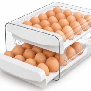 Zagtag Egg Holder for Fridge, 40-Egg Refrigerator Organizer with Drawers