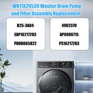 WH11X29539 WH11X39237 Drain Pump & Filter Assembly for GE Washers