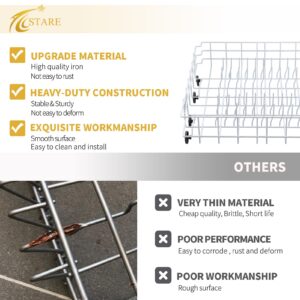 Allstare 808602302 Dishwasher Lower Rack Replacement for Frigidaire Kenmore Dishwasher Parts Lower Dishrack Assembly with 154174501 Wheels 154432602 FDB1050REB0 Dishwasher Bottom Rack -22" x 20.9"