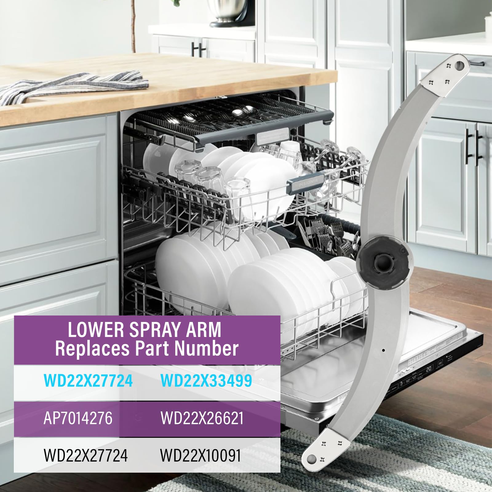 1PCS-WD22X27724 WD22X33499 Dishwasher Lower Spray Arm Assembly Fits for GE Dishwasher Lower Spray Arm - Compatible Replaces AP7014276 WD22X26621 WD22X10091 GDF550PSR3SS GDF540HGD2BB Spray Arm Assembly - Image 8