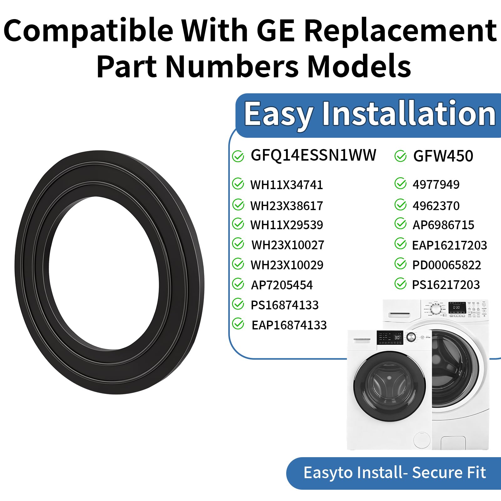 2PCS Washer Drain Pump Filter Gasket Compatible with GE