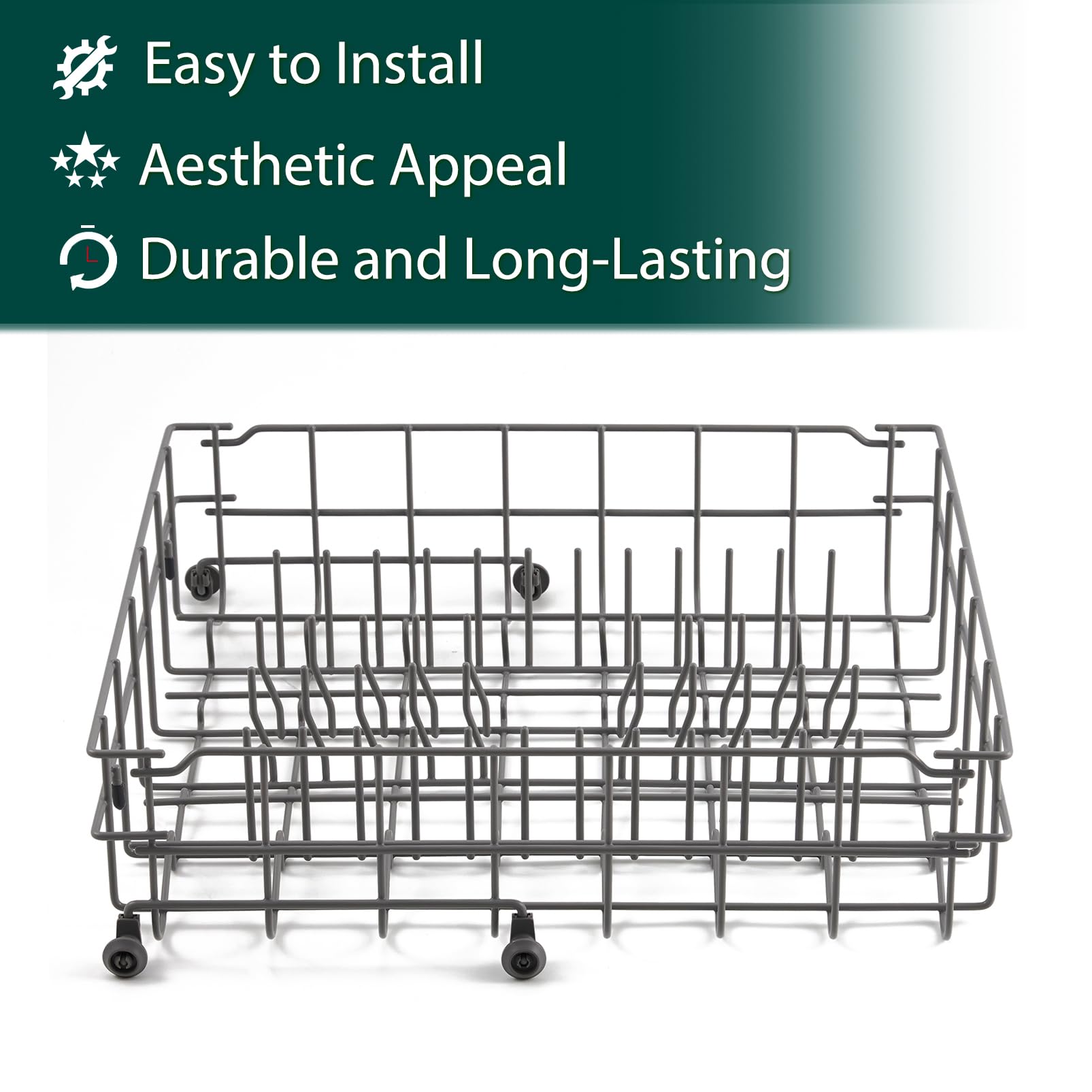 5304535380 Dishwasher Upper Rack Replacement Parts for Frigidaire Dishwasher Upper Basket Drawer Dish Rack Kenmore Crosley FFCD2413US4A FBD2400KB12B FFBD2406NS9B Top Dishrack Tray Assembly 1 Pack