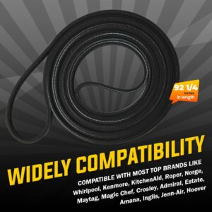 Seentech 341241 Dryer Drum Belt Compatible with Whirlpool Kenmore Roper