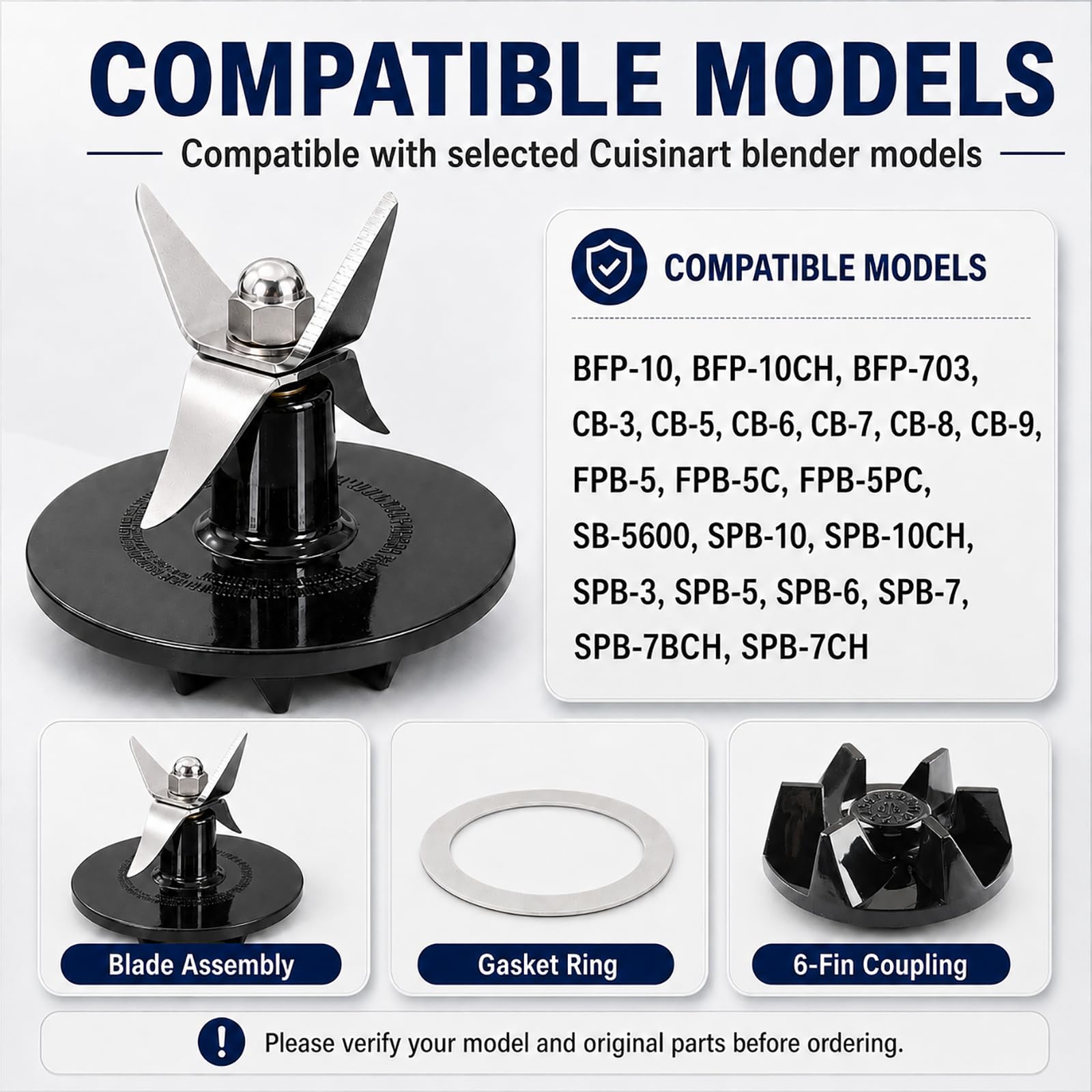 SPB-456-2B Blender Blade Assembly Compatible with Cuisinartt Blender Parts - Image 3