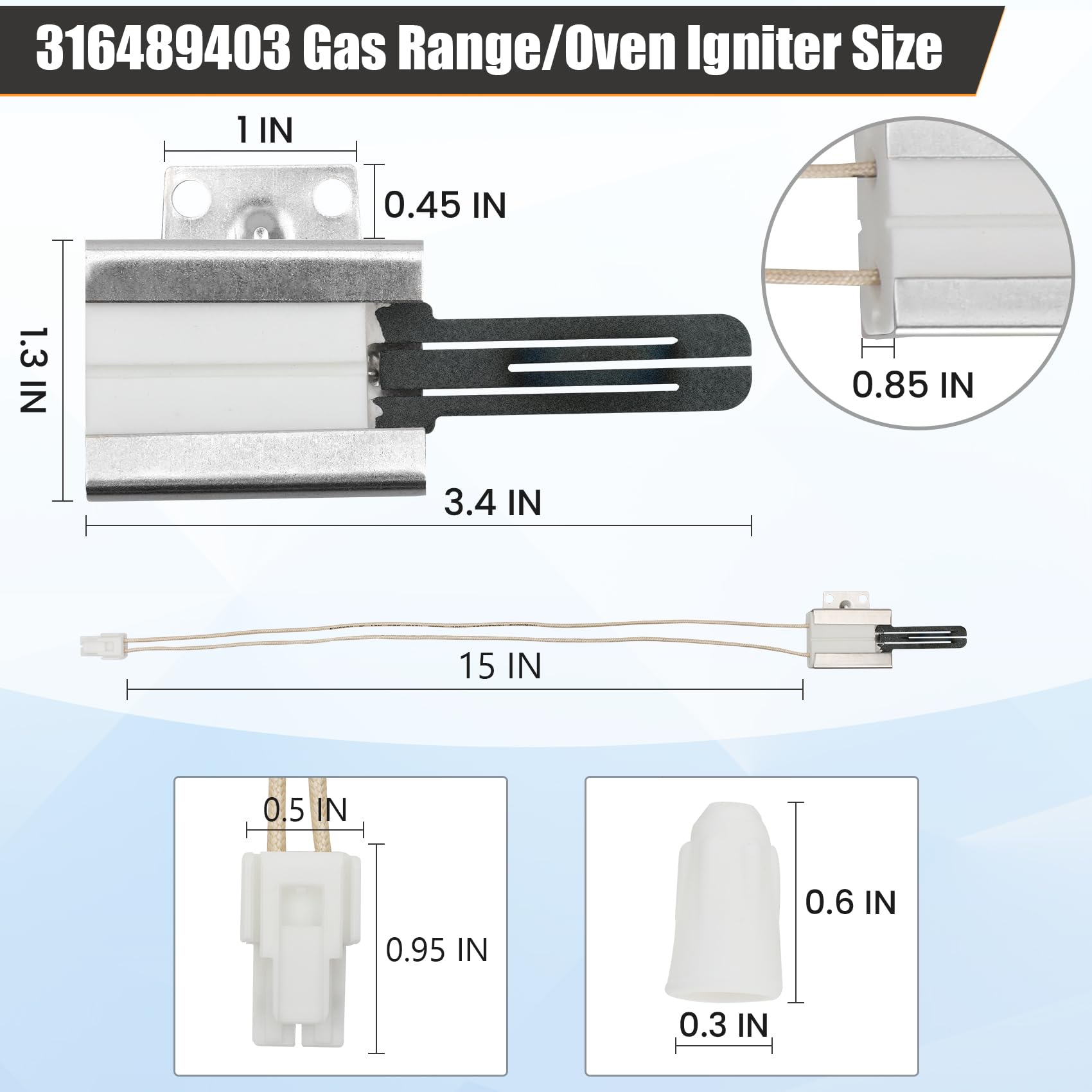 316489403 Gas Oven Igniter Compatible with Part of Crosley Electrolux - Image 5