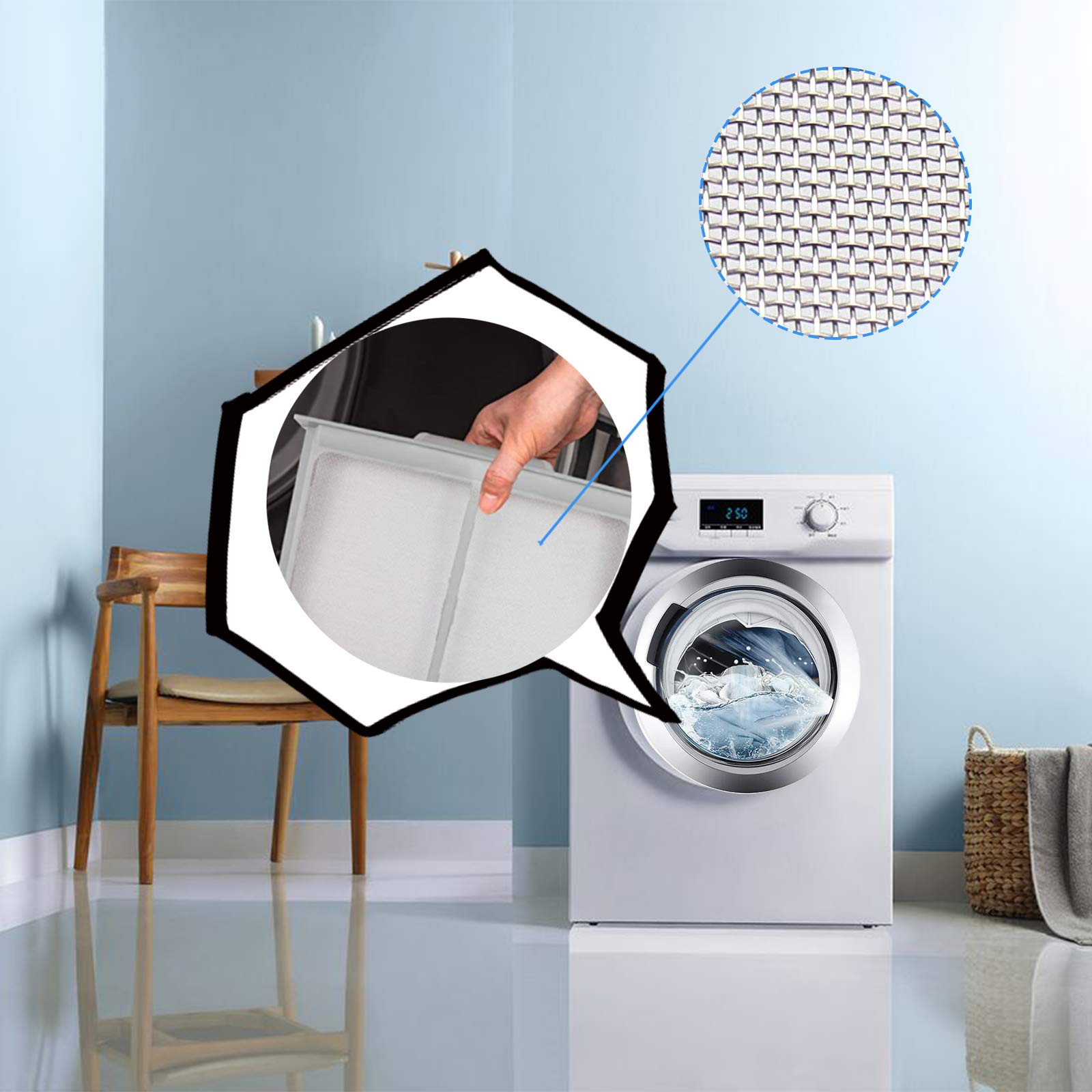 DC97-16742A Dryer Lint Trap Filter Replacement for Samsung Dryer with Flap Upgraded Stainless Steel Screen, Replaces AP5306681 PS4221839 DC61-03048A DV45H7000EW/A2 DV48H7400EW/A2 by APPLIANCEMATES - Image 4