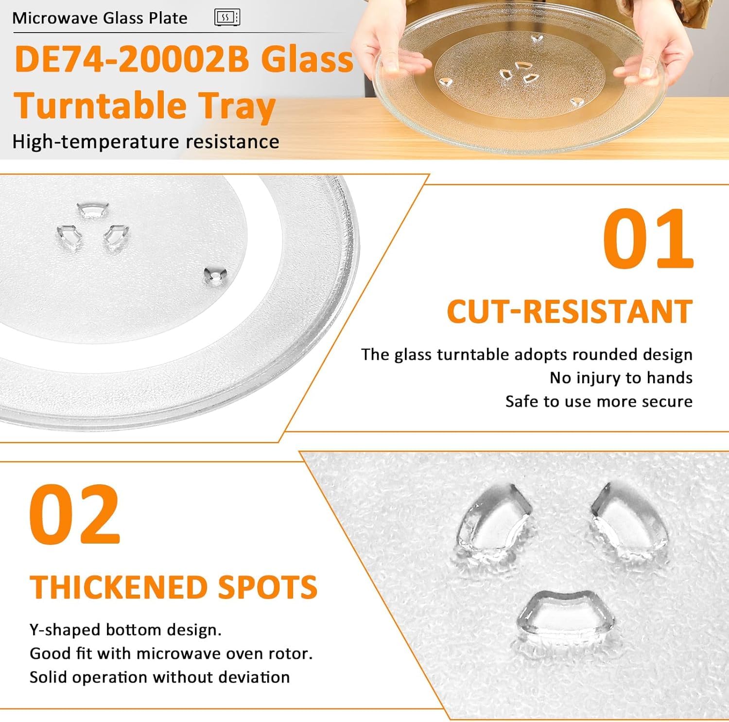 WB49X10063 DE74-20002B Microwave Glass Plate Replacement for GE Sam-sung - Image 5