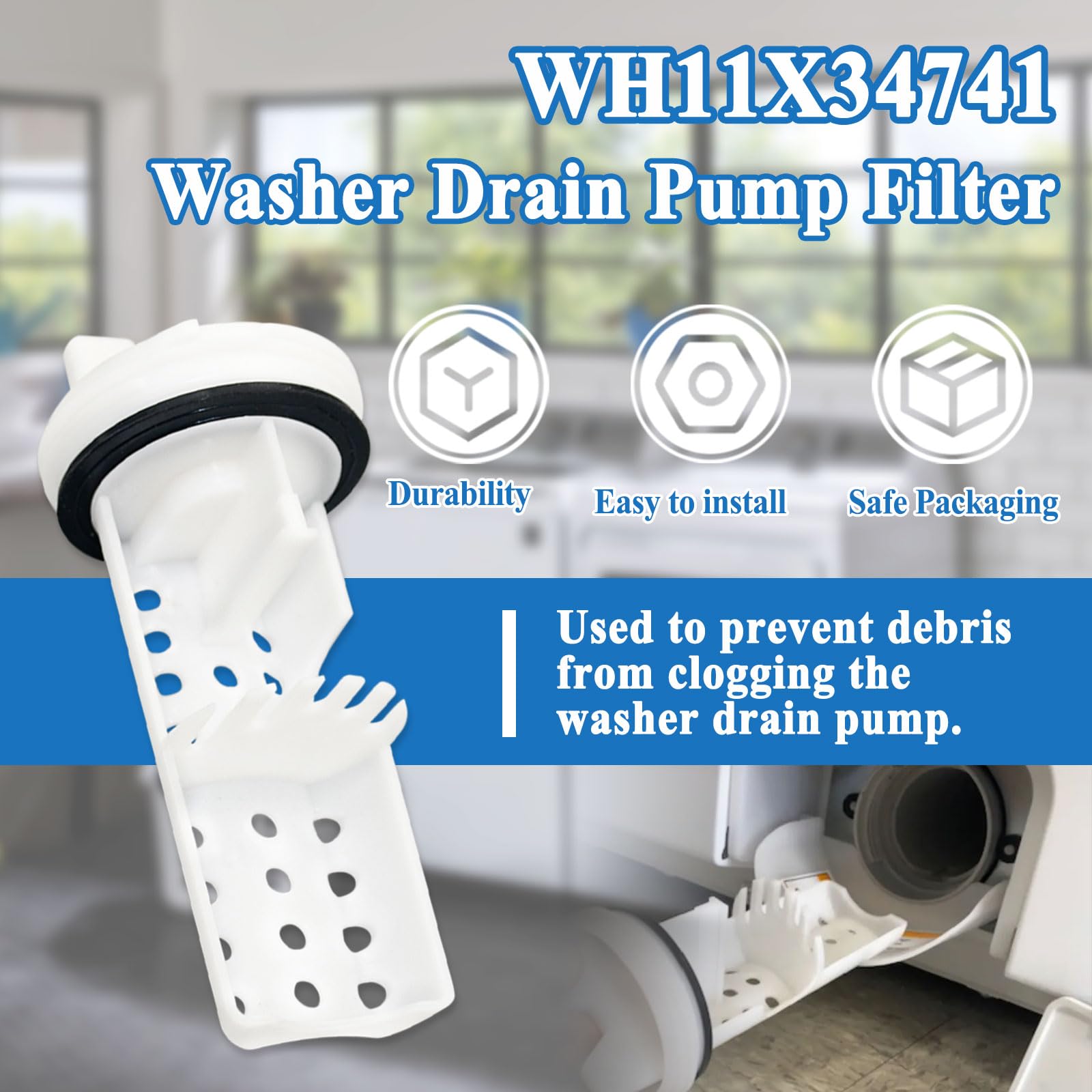 WH11X34741 Washer Drain Pump Filter - Image 3
