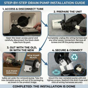 OEM Quality Washer Drain Pump For LG WM8100HVA,WM2301HW, WM5000HVA,WM1388HW, WM3488HS,WM3575CW