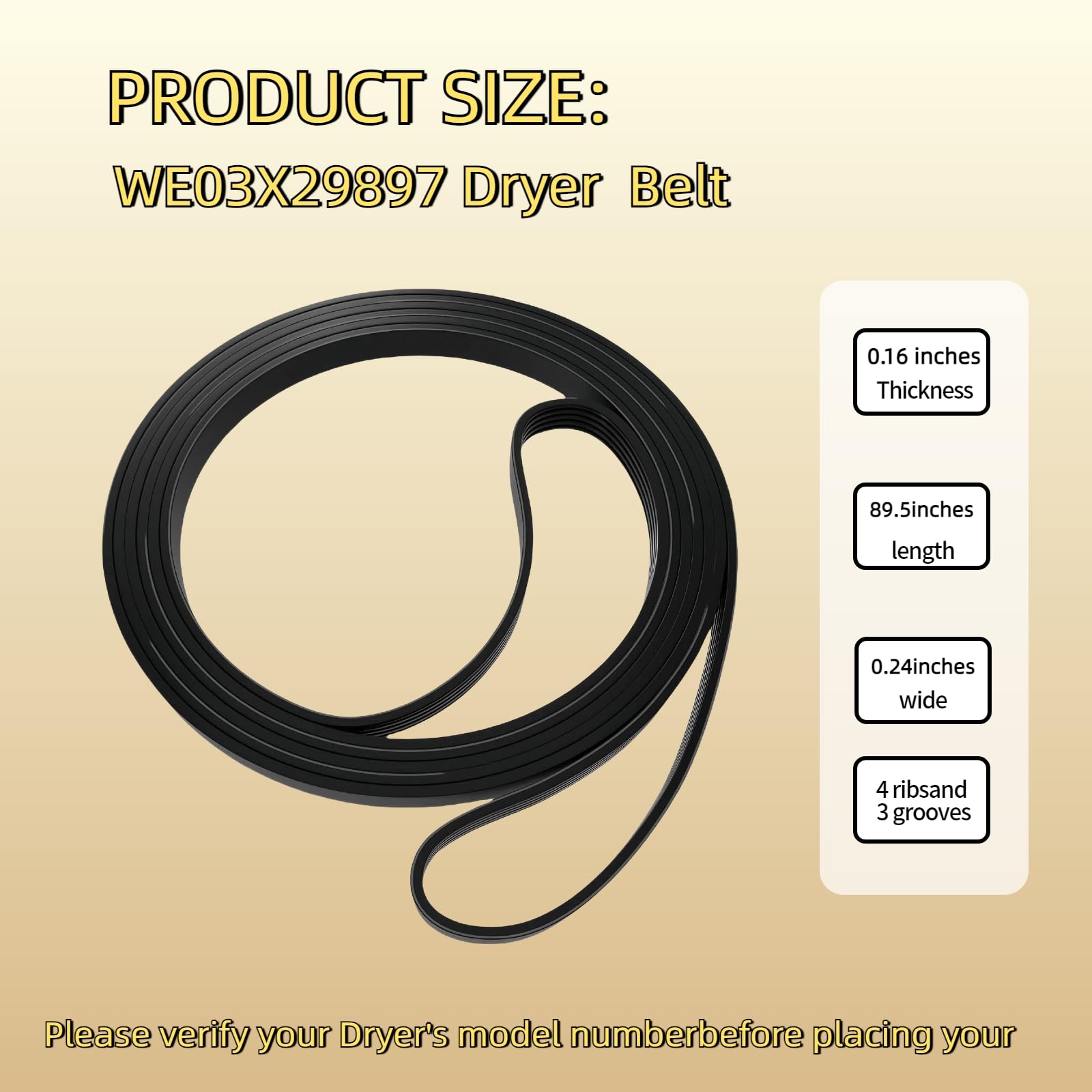 WE03X29897 WE12M29 Dryer Belt Compatible with GE/Hotpoint Dryers - Image 6