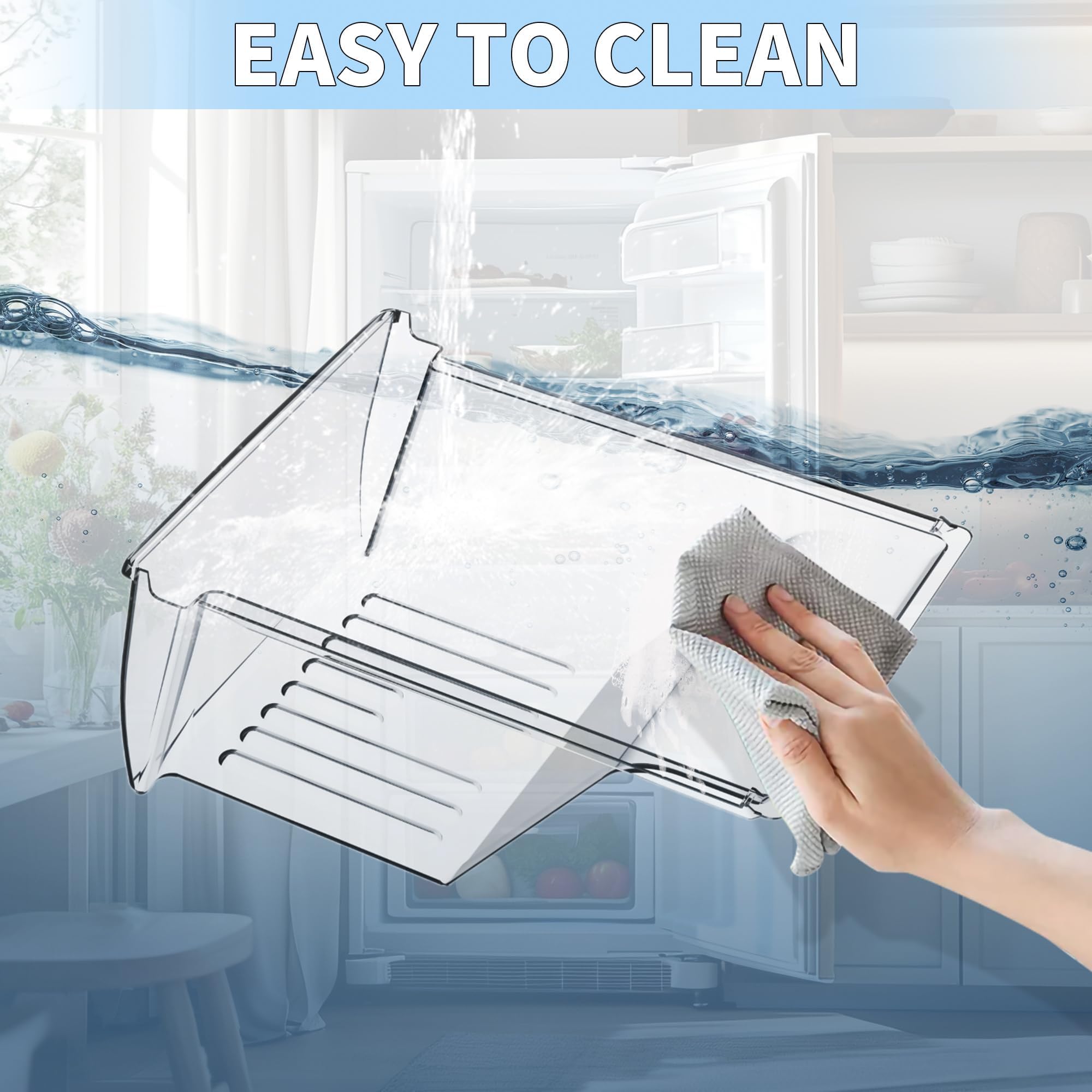 HECASA 240337103 240337102 Refrigerator Crisper Drawer Pan Replacement For - Image 7