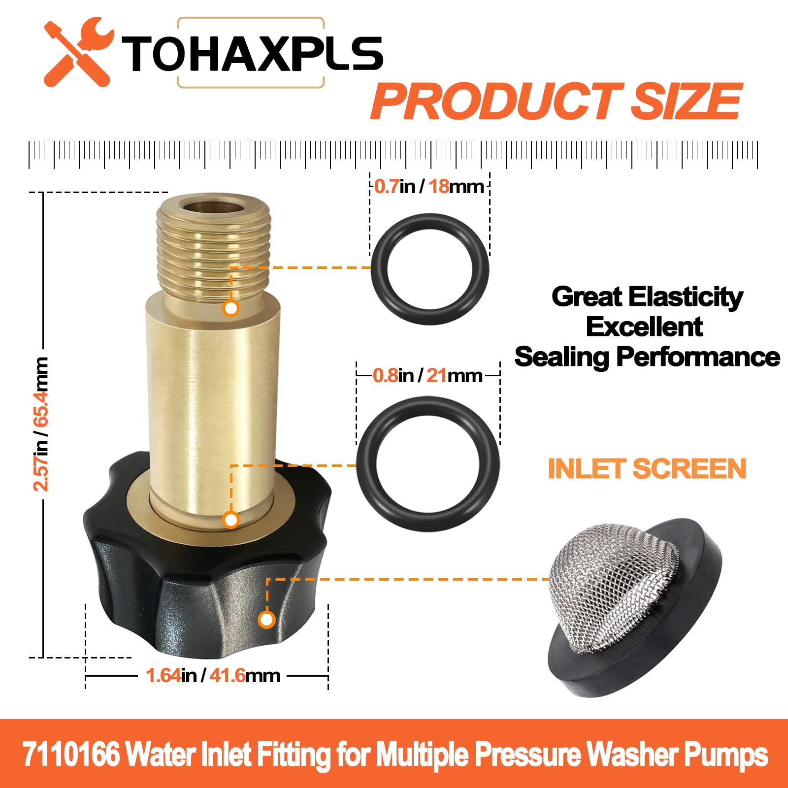 7110166 Pressure Washer Pumps Water Inlet Replacement Fitting