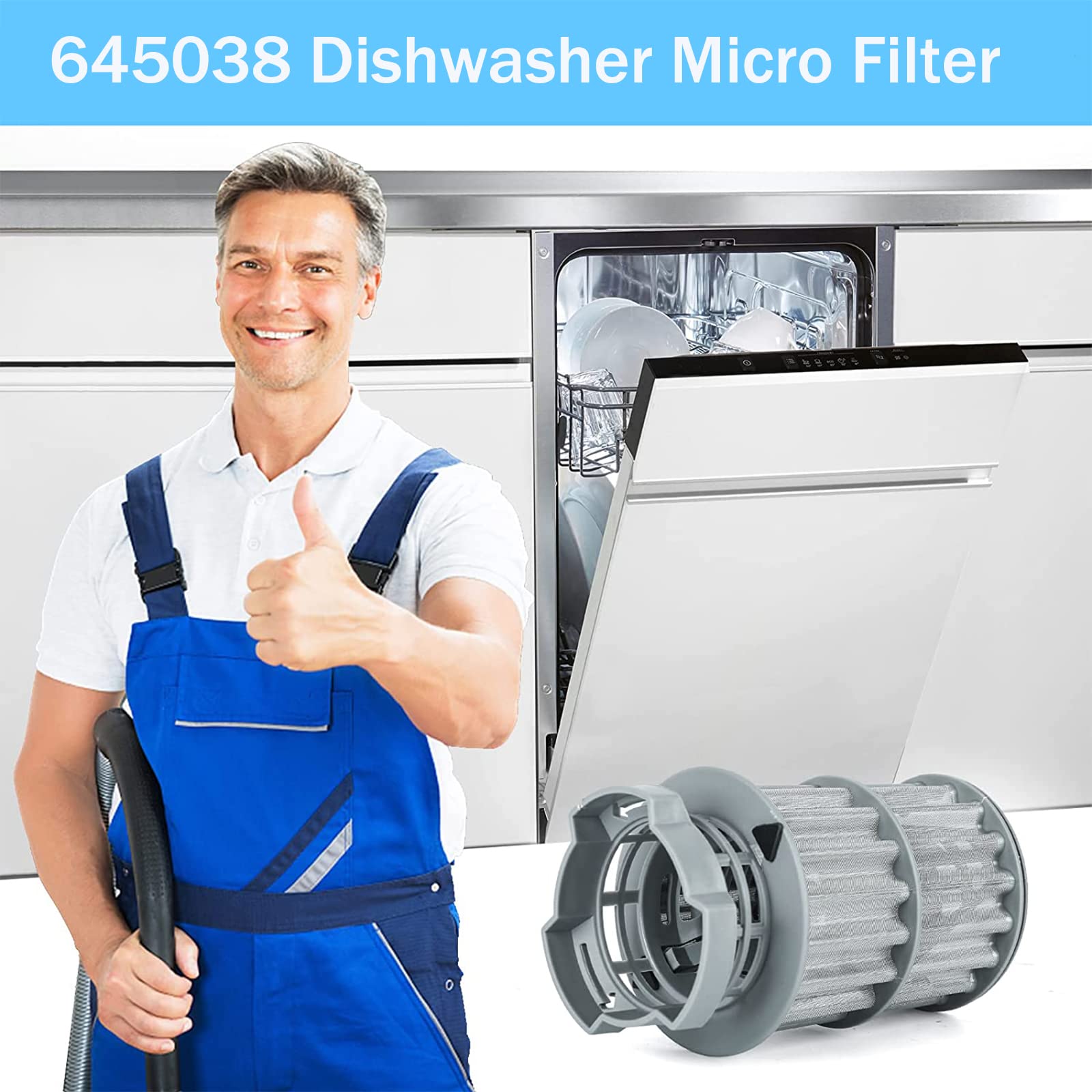 New Upgraded 00645038 645038 Micro Filter For Bosch Kenmore Dishwasher Parts Replaces AP4339631, 00651097, 1560725, 651097, AH3479708, EA3479708, PS3479708, PS8730270 - Image 3