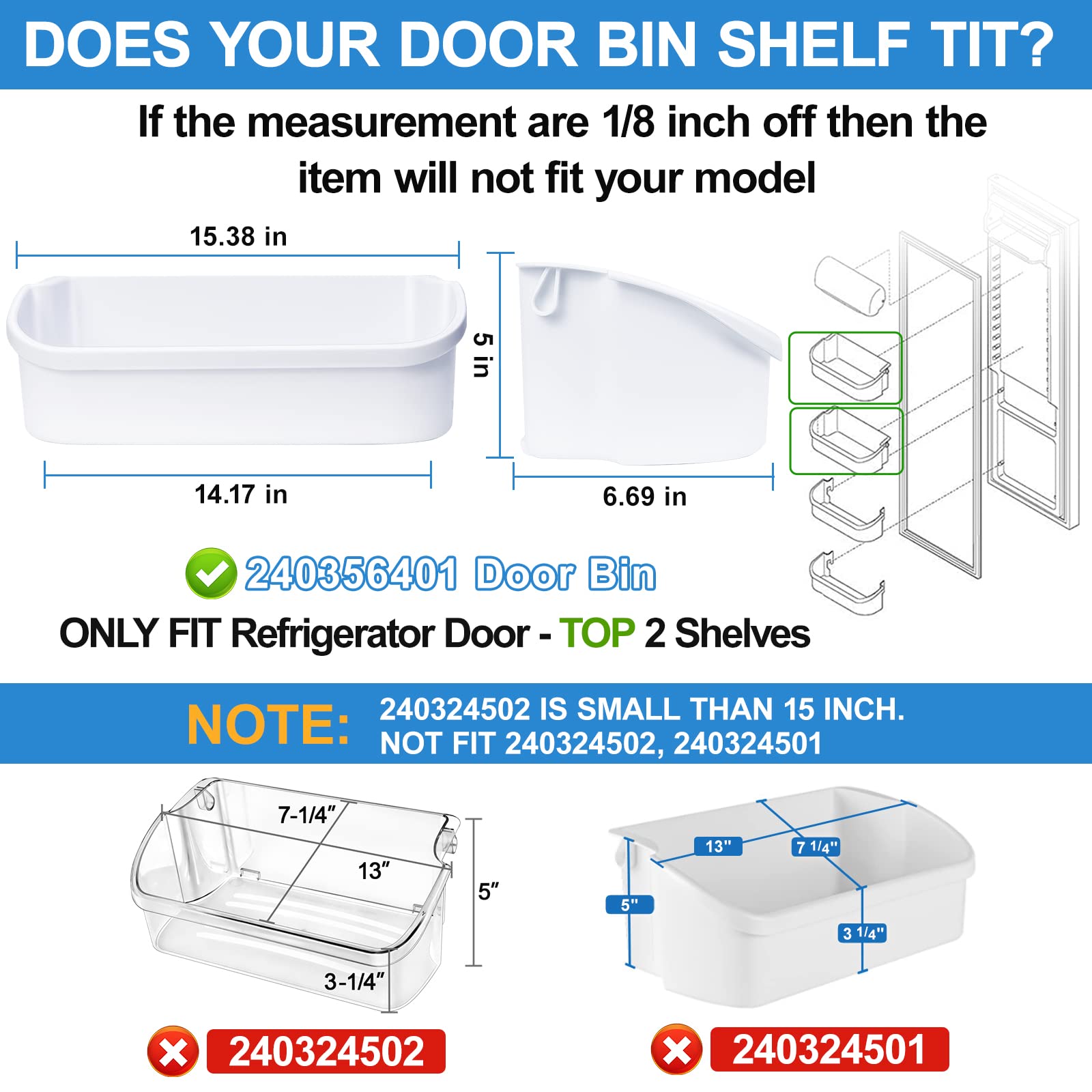 ALVAR 240356401 Refrigerator Door Bin For Frigidaire Door Shelf Replacement - Image 5