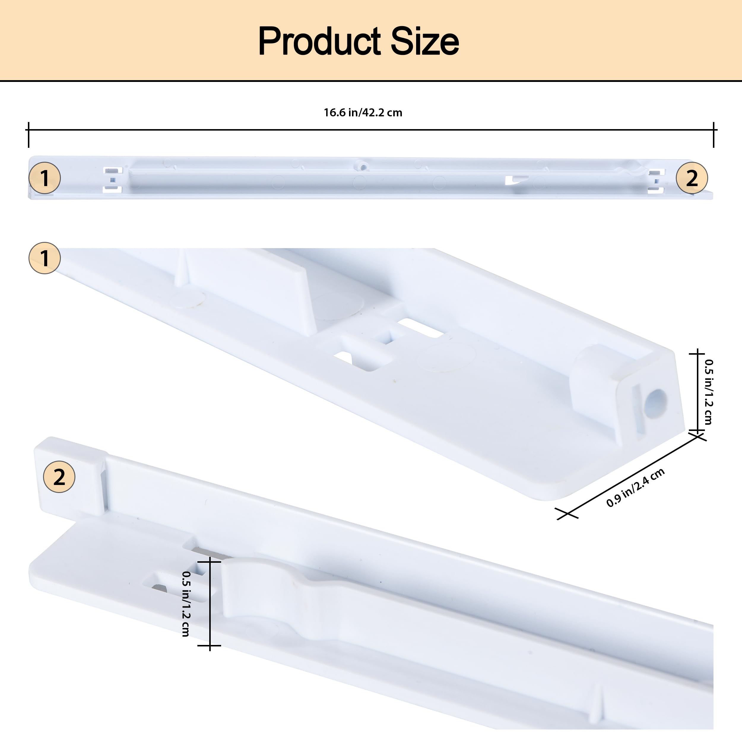 Upgrade 240530601(Left) & 240530701(Right) Refrigerator Drawer Slide Rail Replacement, Pan Hangers Slide Only Compatible with Ken-more and Frigidaire Refrigerator, Replace Part for 240460401 240460501 - Image 3